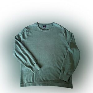 J. Crew Cotton Crewneck Sweater in Sage Green